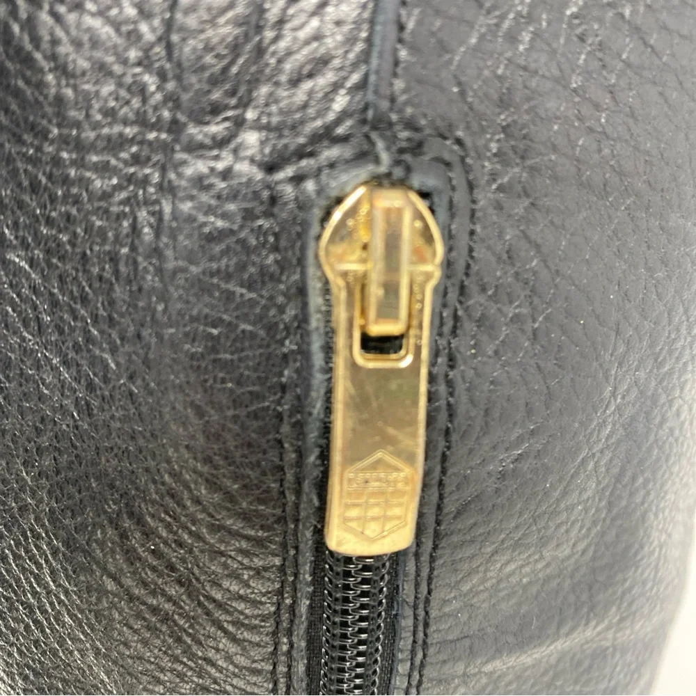 Vince Camuto  Women's 7M Knee-High Riding Boots Black Leather Gold Buckle Zipper